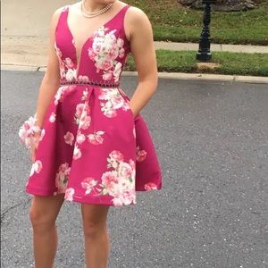 Pink Floral Sherri Hill Homecoming dress